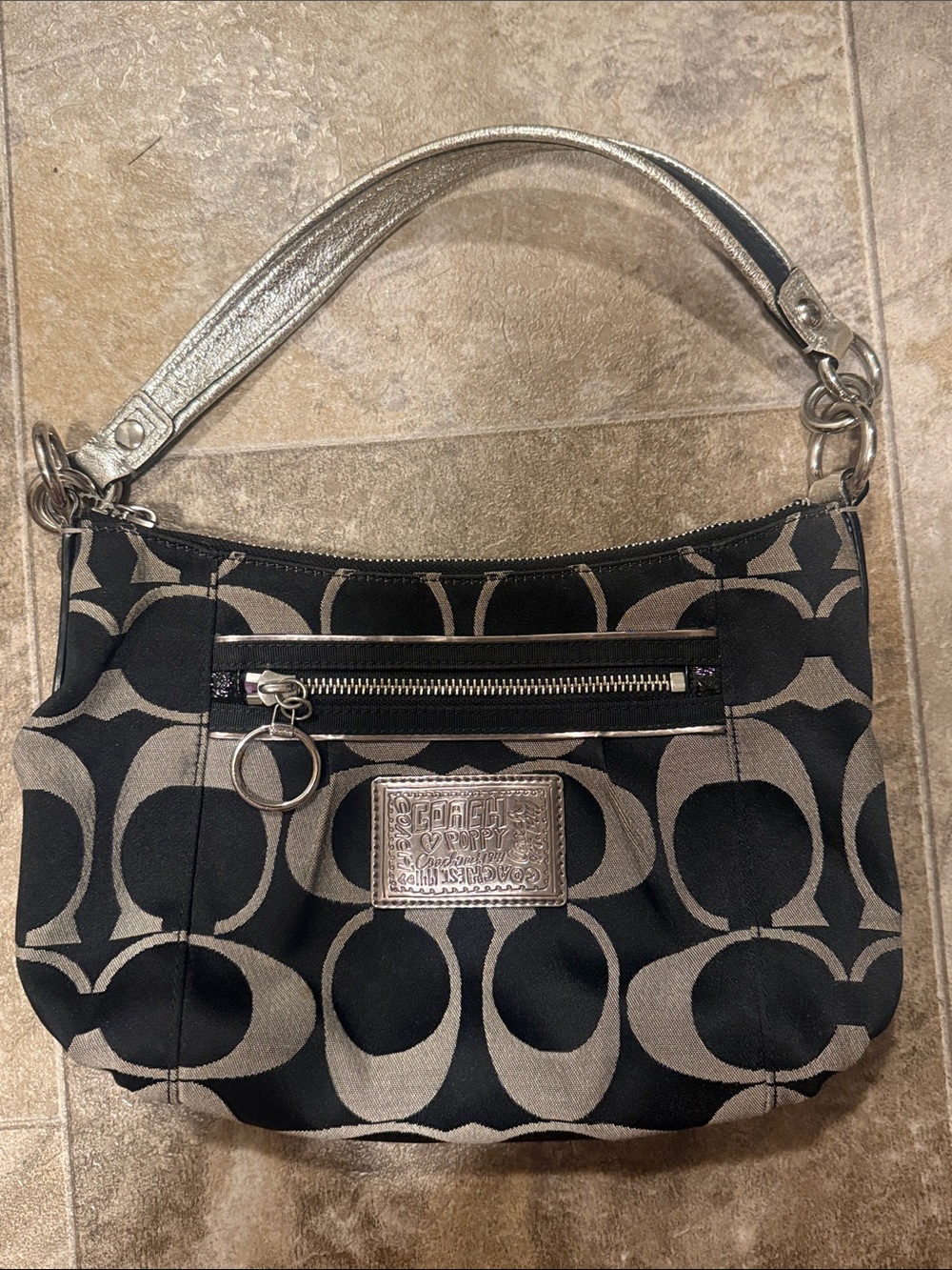 Y2K Coach Poppy Signature Shoulder Bag